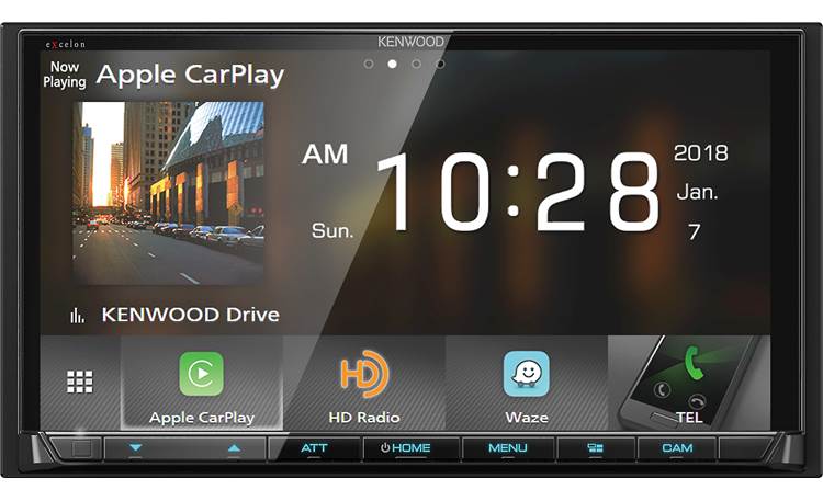 Kenwood Excelon DMX905S Choose between Apple CarPlay, wireless Android Auto, and WebLink for a smartphone interface