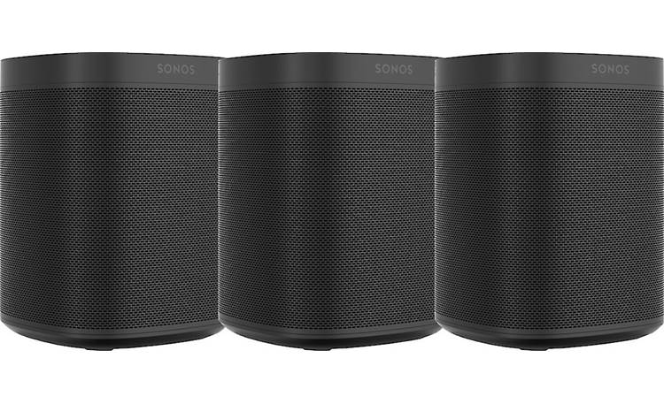 Sonos One 3-pack (Black) Three wireless streaming smart speakers with built-in Amazon Alexa, Google Assistant, and Apple