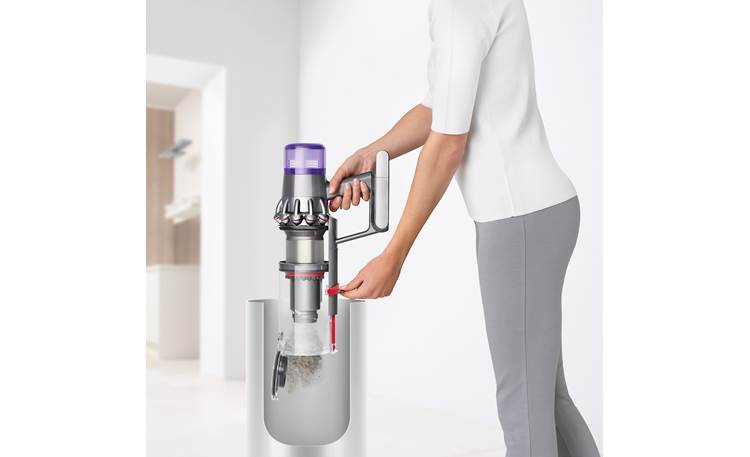 Dyson V11™ Animal Easy-empty bin helps keep dust down and your hands clean