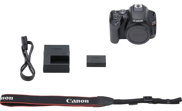 Canon EOS Rebel SL3 (no lens included) Shown with included accessories