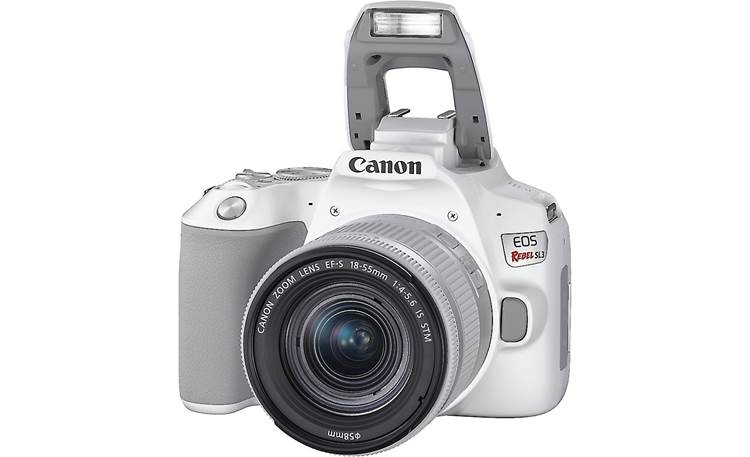 Canon EOS Rebel SL3 Kit Shown with pop-up flash deployed
