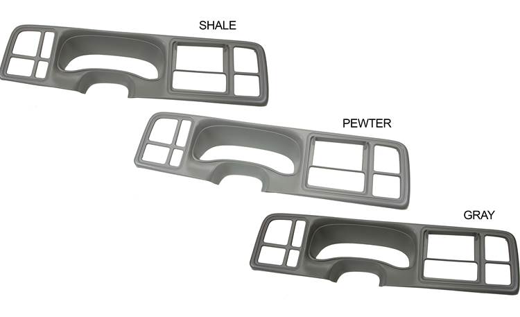 Scosche GM5602DDPWB Dash Kit Color comparison of the three dash kits