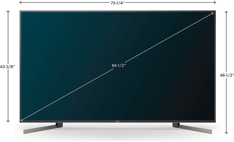 Sony X950G Smart TV (85”) Dimensions & Drawings