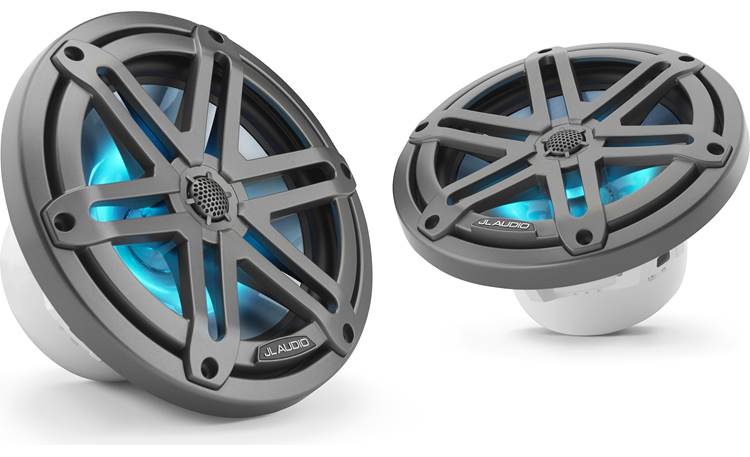 JL Audio M3-770X-S-GM-I JL Audio builds the tweeter into the grille of this LED-equipped speaker
