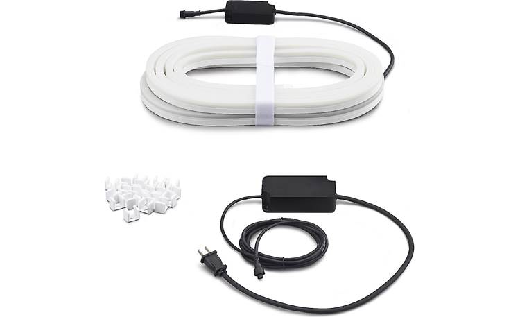 Philips Hue White and Color Ambiance Lightstrip Outdoor Power supply and mounting clips are included