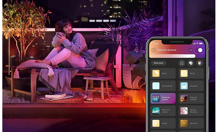 Philips Hue White and Color Ambiance Lightstrip Outdoor Choose from a variety of cool presets