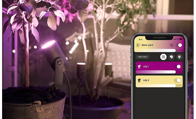 Philips Hue Lily White/Color Outdoor Extension Spotlight Control all your lights using the Hue app