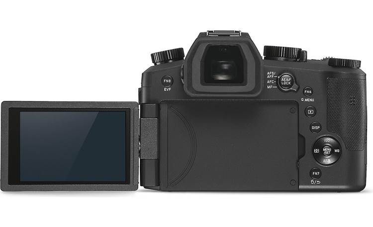Leica V-Lux 5 Back, with touchscreen rotated outward