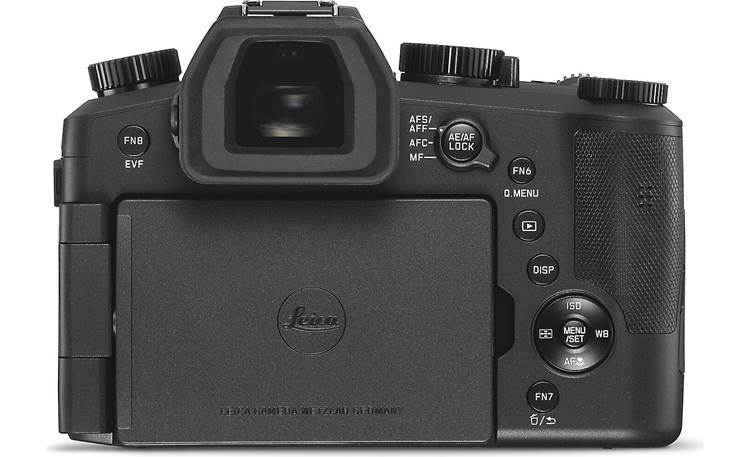 Leica V-Lux 5 Back, with rotating touchscreen facing inward