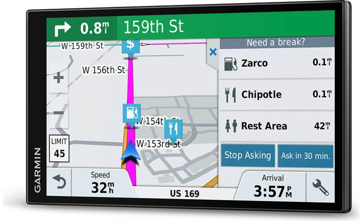 Garmin DriveTrack 71 6.95" multi-touch glass display with pinch-to-zoom touchscreen control