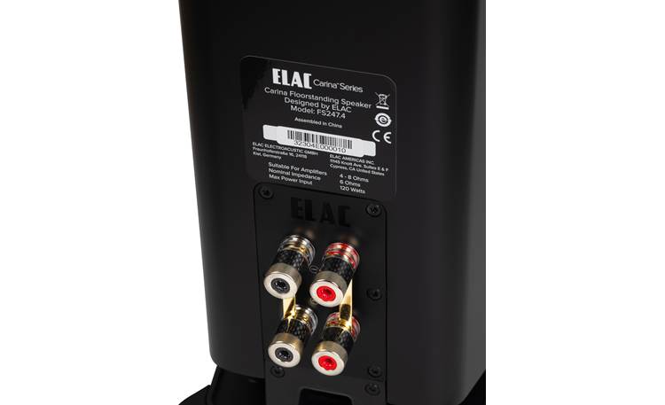 ELAC Carina FS247.4 Dual binding post terminals with bi-amp/bi-wire capabilities