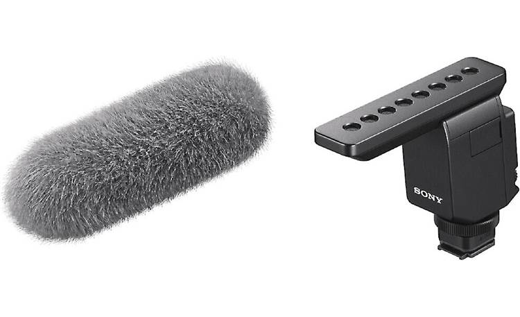Sony ECM-B1M Microphone shown with included wind screen