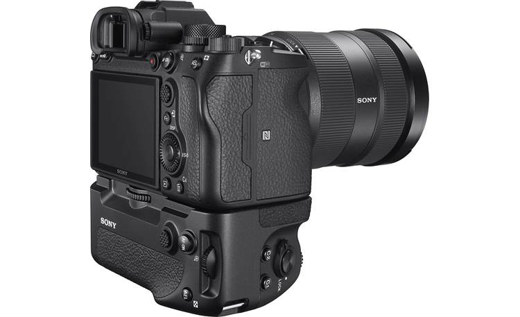 Sony VG-C4EM Angled back view, attached to camera (not included)