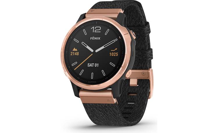 Garmin fenix 6S Sapphire (Rose bezel, heathered red nylon band): price, highlights, specs, photos - Crutchfield