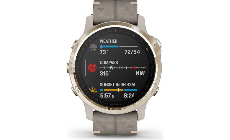 Garmin fenix 6S Sapphire (Light gold-tone bezel, shale gray band) GPS ...