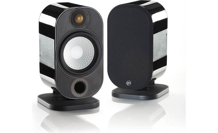 Monitor Audio Apex A10 Shown as a pair with one grille removed (speakers sold individually)