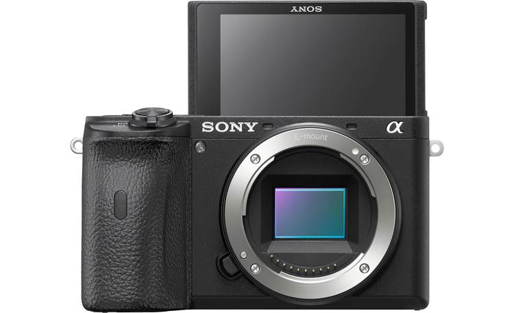 Sony Alpha a6600 Telephoto Lens Kit Shown with touchscreen facing forward