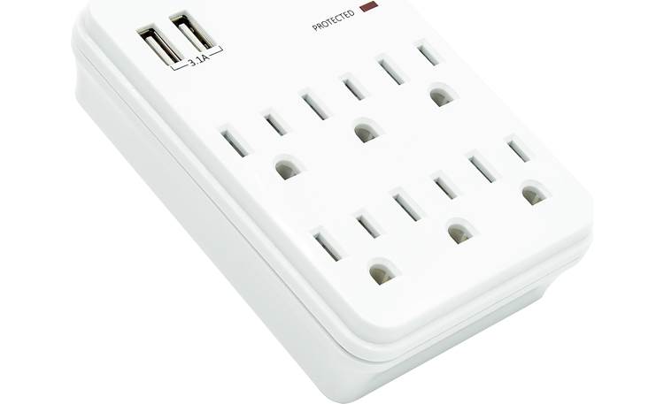 Metra Helios AS-P-6WTU Six protected AC outlets and two protected USB charging ports