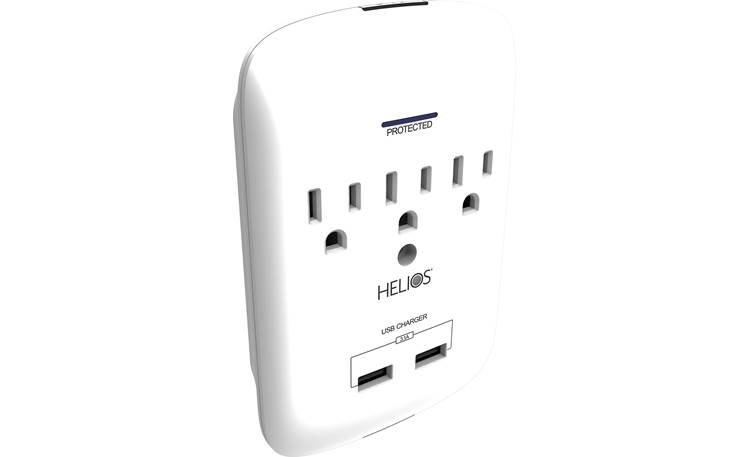 Metra Helios AS-HP-3WTU Three protected AC outlets and two protected USB charging ports
