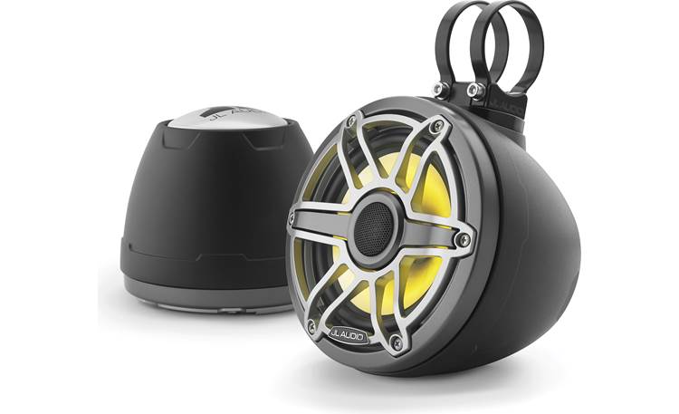 JL Audio M6-650VEX-Mb-S-GmTi-i Clamps pictured in this photo are sold separately