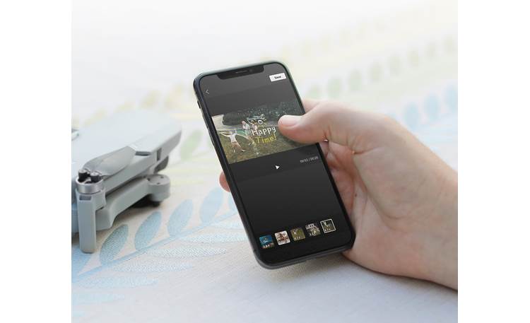 DJI Mavic Mini The DJI Fly app offers quick, easy editing and sharing of photos and video
