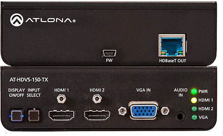 Atlona HDBaseT™ HDVS-150-KIT Front and back views of the transmitter