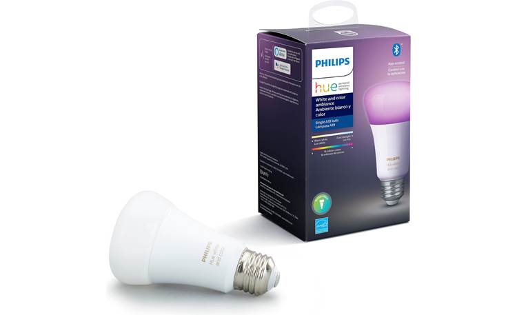Philips Hue White and Color Ambiance A19/E26 Bulb (800 lumens) (Single) Smart LED bulb with Bluetooth® Crutchfield