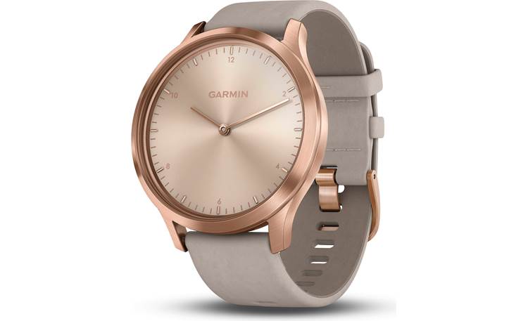 Garmin vivomove Style, Hybrid Smartwatch with Real Watch Hands and Hidden  Color Touchscreen Displays, Rose Gold with White Silicone Band