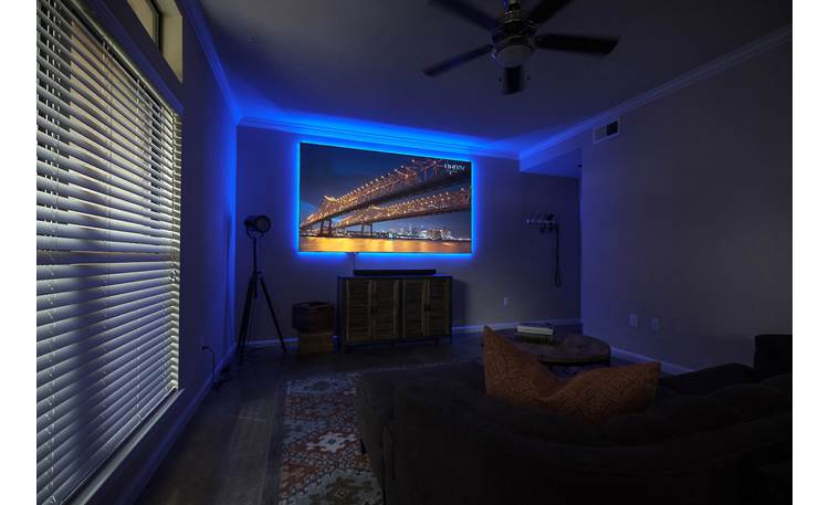 Elite Screens DarkStar® eFinity An LED backlighting kit is included, along with a remote control