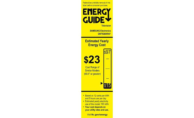 Samsung QN75Q60R Energy Guide