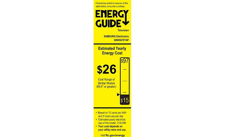 Samsung QN85Q70T Energy Guide