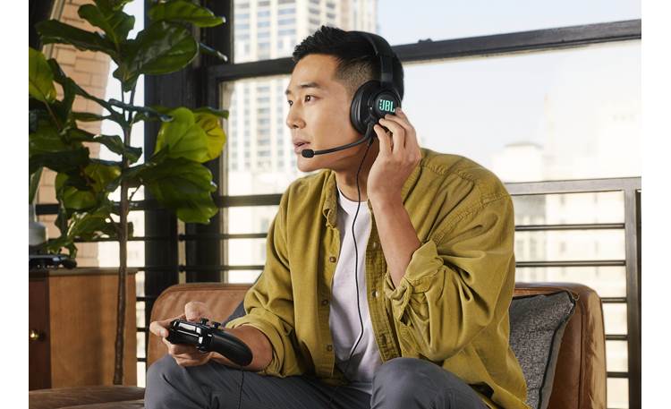 Over-ear Crutchfield gaming surround wired headset with Quantum JBL sound at 400 virtual