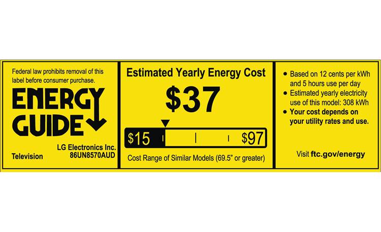 LG 86UN8570PUC Energy Guide
