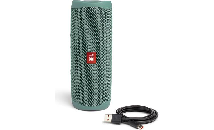 JBL Flip 5 Eco Speaker and included charging cable