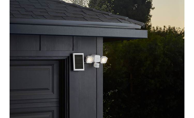 Ring Smart Lighting Floodlight Solar A few hours of direct sunlight during the day will keep the floodlight charged up and ready to light up the night