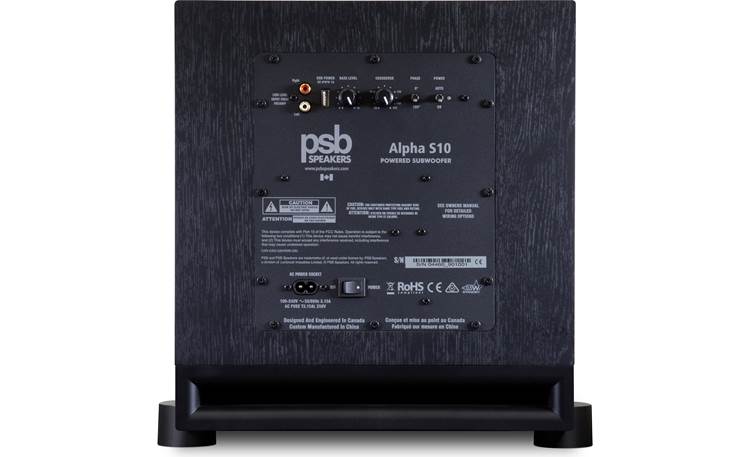 PSB Alpha S10 Rear-panel inputs and controls