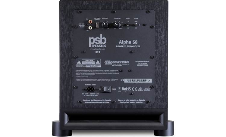 PSB Alpha S8 Rear-panel controls and connections