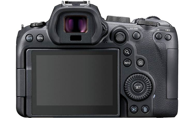 Canon EOS R6 L Series Zoom Kit Rotating LCD touchscreen with anti-smudge coating and brightness control