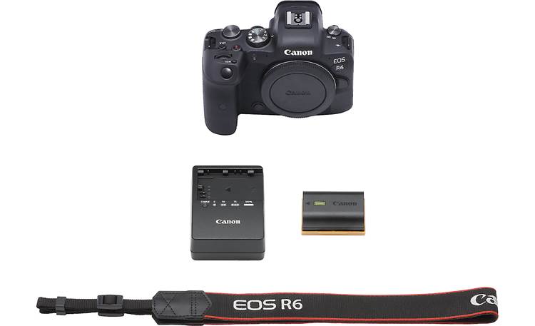Canon EOS R6 (no lens included) Shown with included accessories