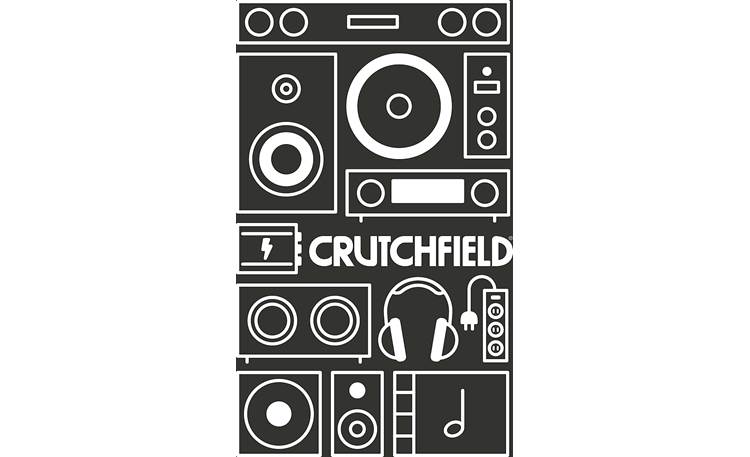 Black Crutchfield A/V Stack Shirt Close-up view of front logo