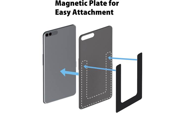 JVC KS-GC10Q The included U-shaped magnet adheres to your smartphone case without getting in the way of charging