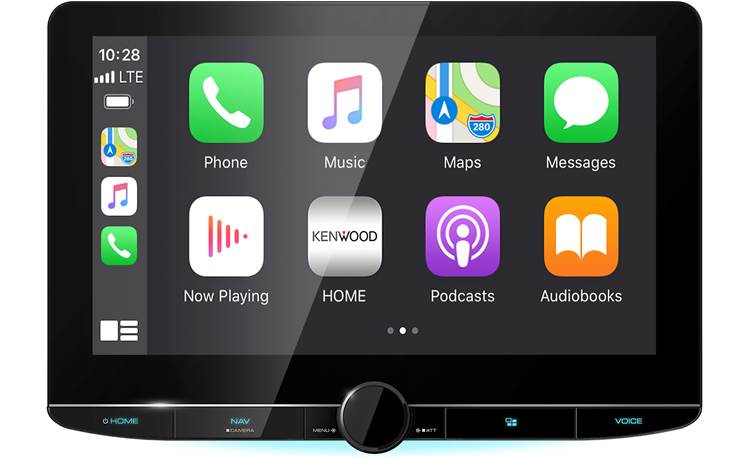 Kenwood Excelon Reference DNR1007XR Its 10.1" display shows off Apple CarPlay