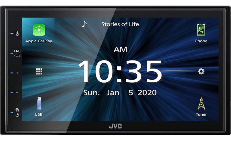 JVC KW-M56BT This touchscreen receiver gives you lots of ways to link up your smartphone