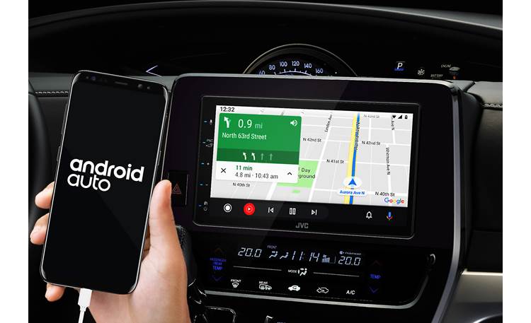 JVC KW-M56BT Android users can use the onscreen interface they know with Android Auto