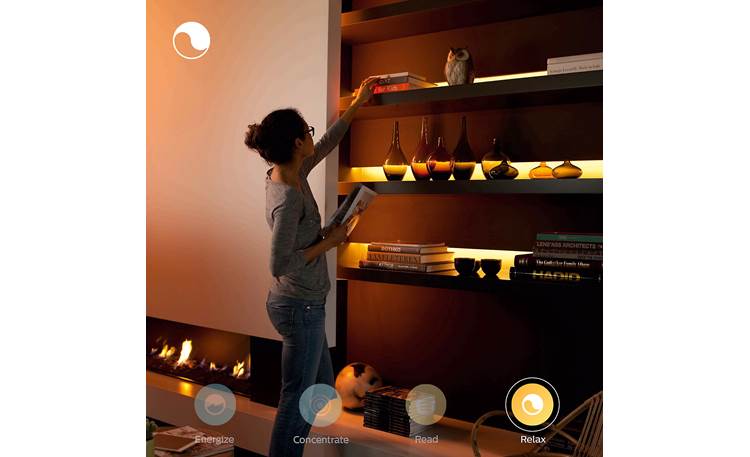 Philips Hue White and Color Ambiance Lightstrip Plus Preset light recipes help you energize, concentrate, read, and relax