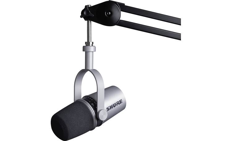 Shure MV7 Yoke mounting bracket attaches to standard boom mic stands (not included)