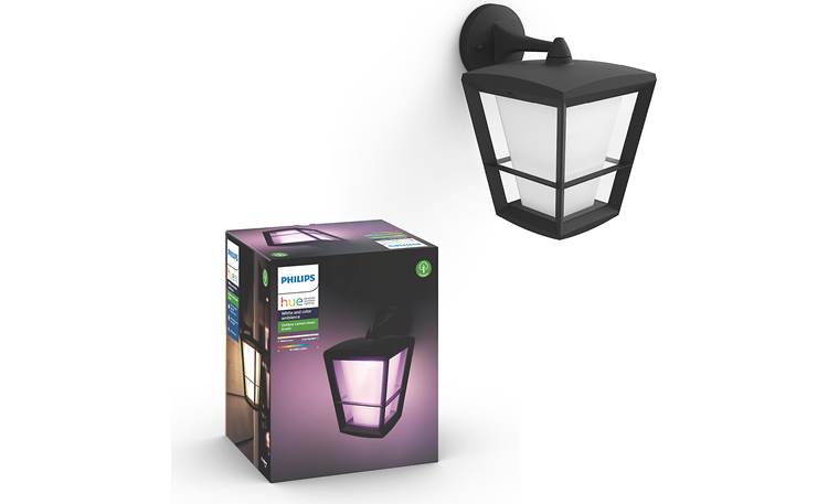 Philips Hue Econic White and Color Ambiance Outdoor Wall Light Choose from 16 million colors or 50,000 shades of cool to warm white light to match any mood or event