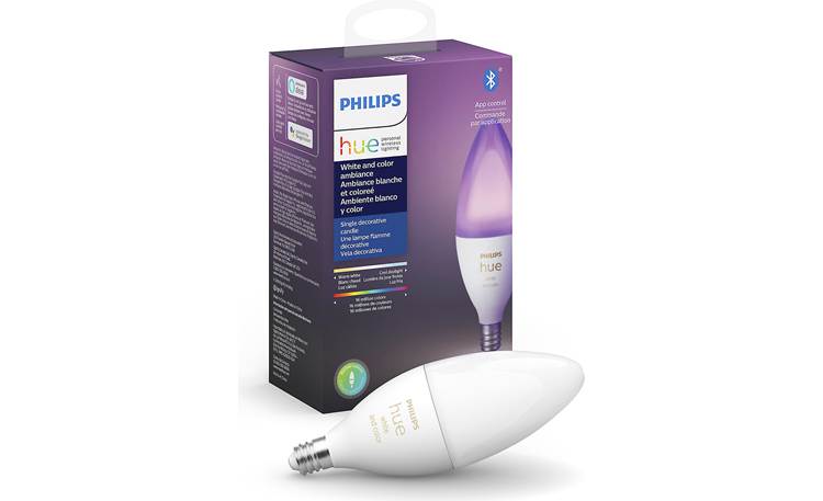Philips Hue White and Color Ambiance E12 Bulb Control up to 10 bulbs in one room with the free Hue Bluetooth app for Apple® and Android™