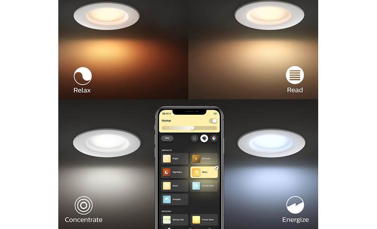 Philips Hue White and Color Ambiance Downlight (700 lumens) Preset white light recipes