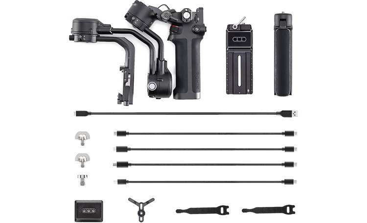 DJI Ronin RSC 2 Shown with included cables, quick-release plate, and mounting accessories